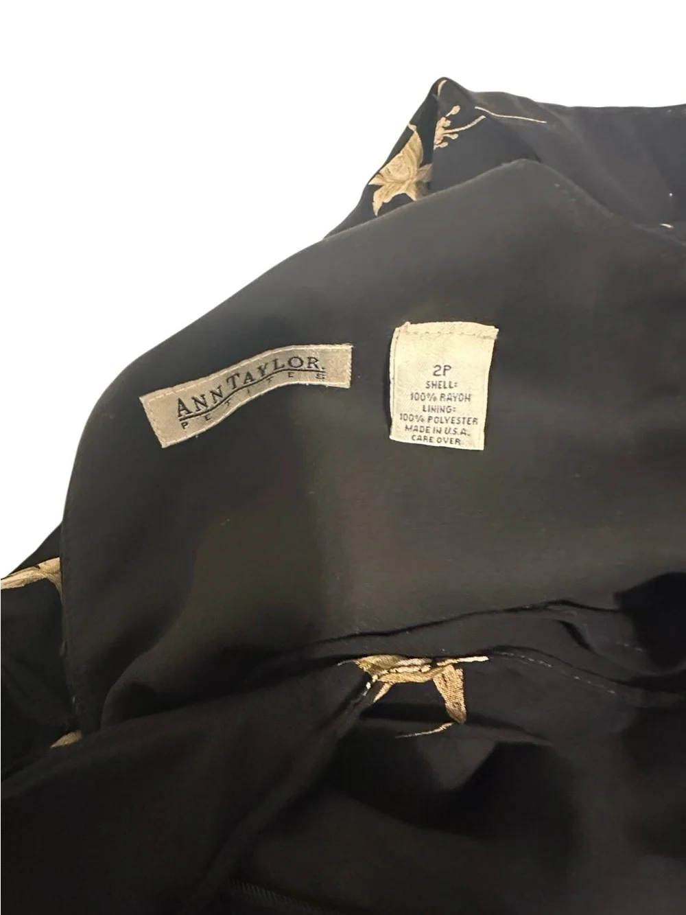 Ann Taylor Black Maxi Swim Cover-Up with Gold Floral Motif